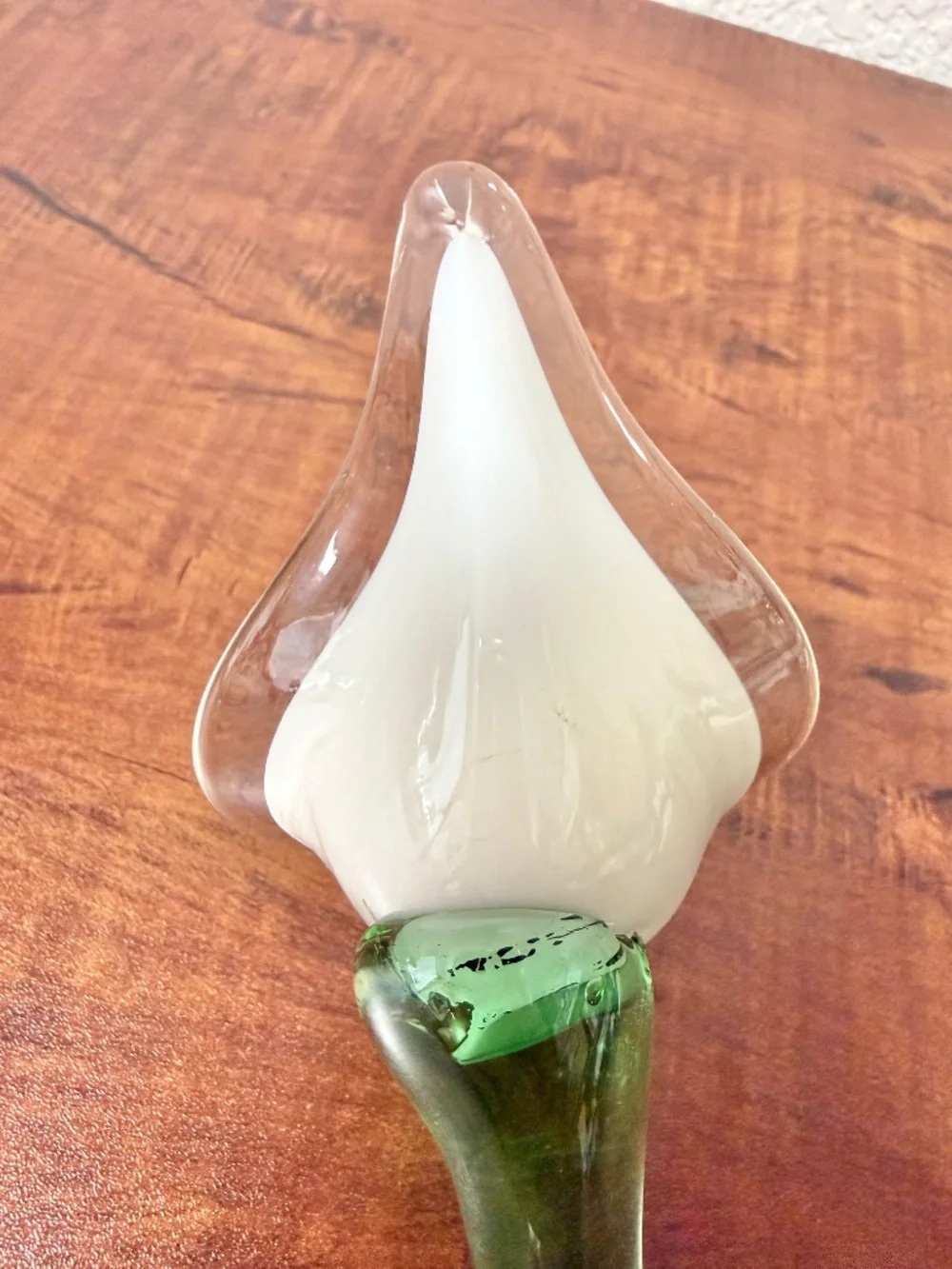 Hand Blown Glass Flowers Set of 4 Long Stem Floral Decor